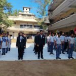 Morning assembly and student gathering at a CBSE school in Kumbakonam